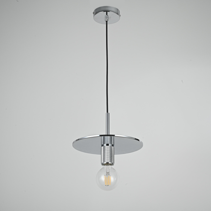 Подвесной светильник RH Utilitaire Disk Shade Pendant Silver ImperiumLoft