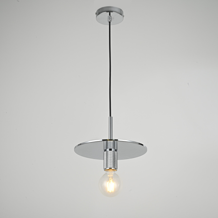 Подвесной светильник RH Utilitaire Disk Shade Pendant Silver ImperiumLoft