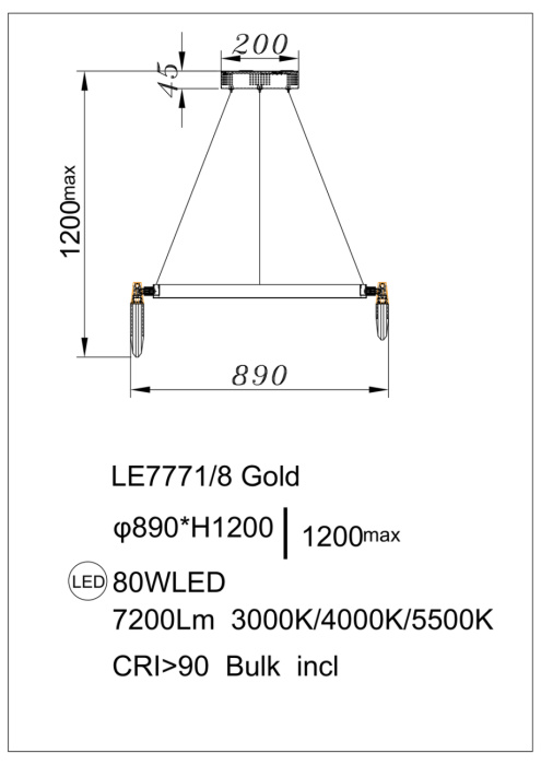 Подвесной светильник Leon Natali LE7771/8 Gold