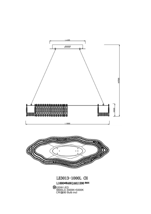 Подвесная люстра Leon Chatelaine LE3013-1000L CH