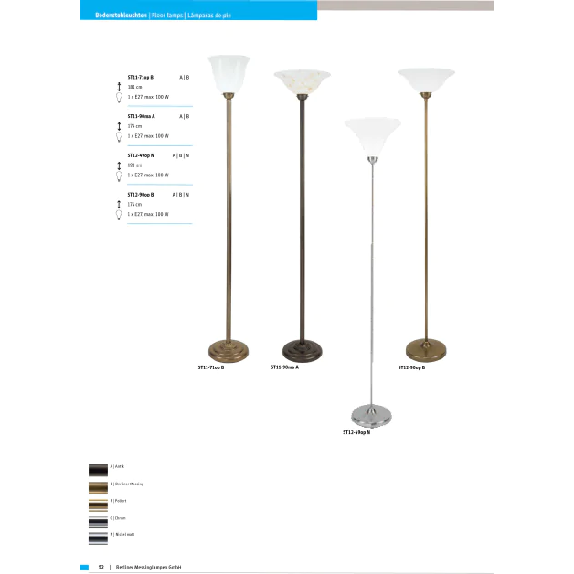 Торшер Berliner Messinglampen ST12-90opB