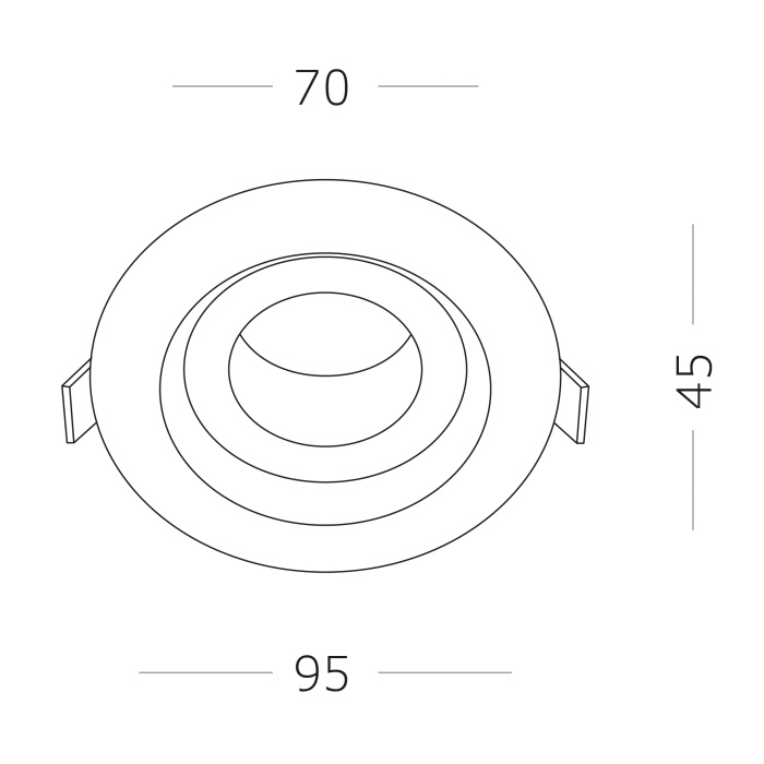 Светильник встраиваемый Черный GU10 1*50W IP65 D95xH45 220V Без ламп ST255.408.01