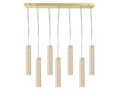 Горизонтальная композиция 8290 из семи  подвесных светильников золото №107 Newport