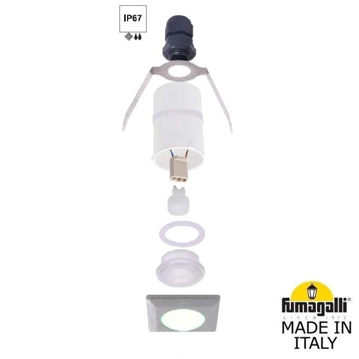 Уличный встраиваемый светильник FUMAGALLI TERESA SQUARE 2L4.000.000.AXZ1L