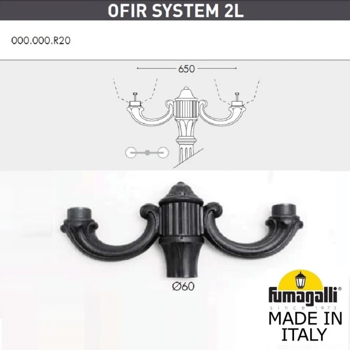 Садово-парковый светильник Fumagalli RICU/OFIR/RUT 2L E26.157.R20.AXE27