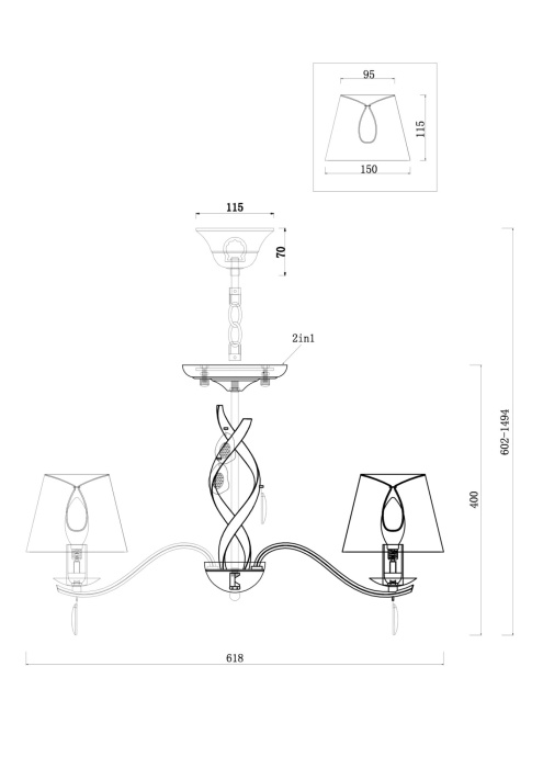 Подвесная люстра Freya Monique FR2001PL-05G