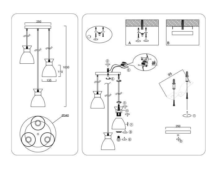 Светильник подвесной в стиле лофт AMBRELLA light TR8467