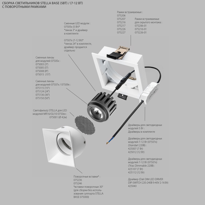Светодиодный модуль Lightstar Stella base 75072