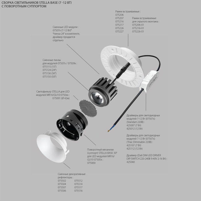 Светодиодный модуль Lightstar Stella base 75072