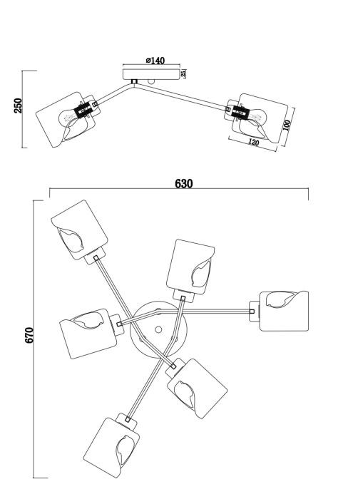 Потолочный светильник Freya Isabella FR5095CL-06G