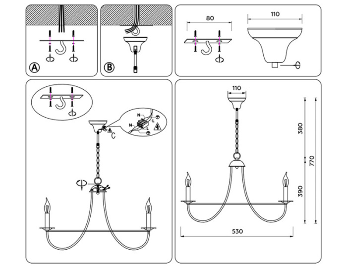 Подвесная люстра со сменной лампой TRADITIONAL AMBRELLA LIGHT TR9615