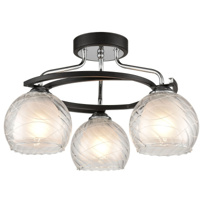 234-107-03 Люстра потолочная Черный, Хром/Белый E27 3*60W