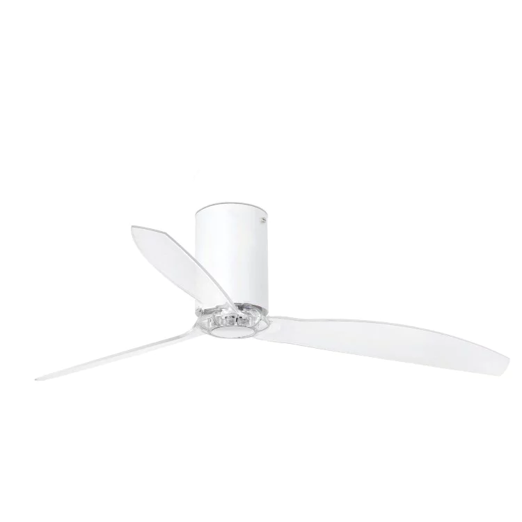 Вентилятор без света MINI TUBE FAN Matt white/transparent ceiling fan with DC motor