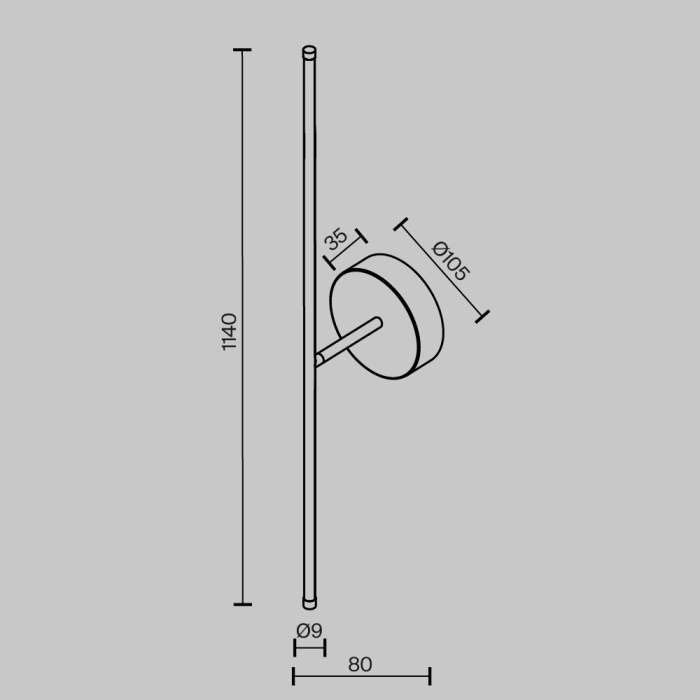 Настенный светильник Maytoni Elegant C084WL-L18BS2.7K-1