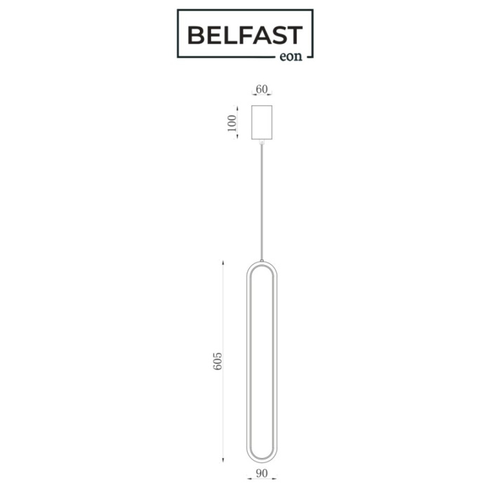 Светильник подвесной Belfast Nevis 86227-1W-60 BL