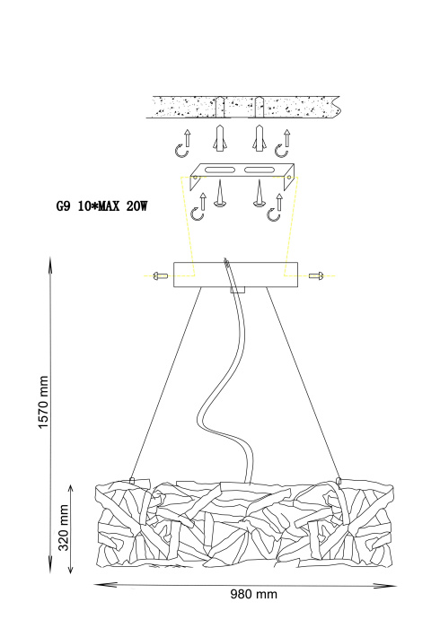 Люстра подвесная Lucia Tucci FABIAN 1557.10 ORO