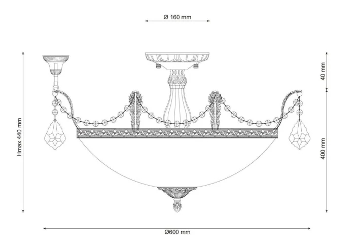 Люстра потолочная Lucia Tucci BARLETTA 181.8 D620 coffe gold