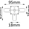 Соединитель T-образный (однофазный) Crystal Lux CLT 0.211 03 BL