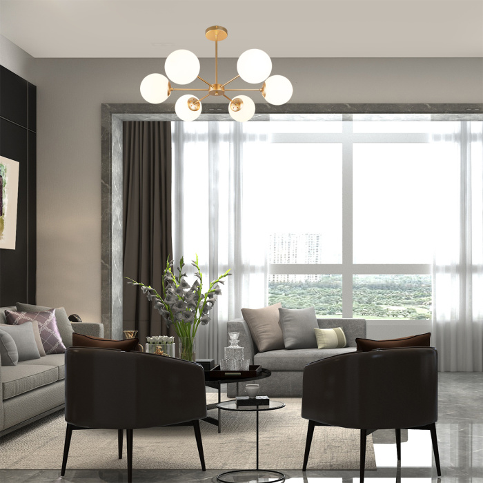 Потолочная люстра на штанге ETHEREAL ESCADA 2110/6P Gold