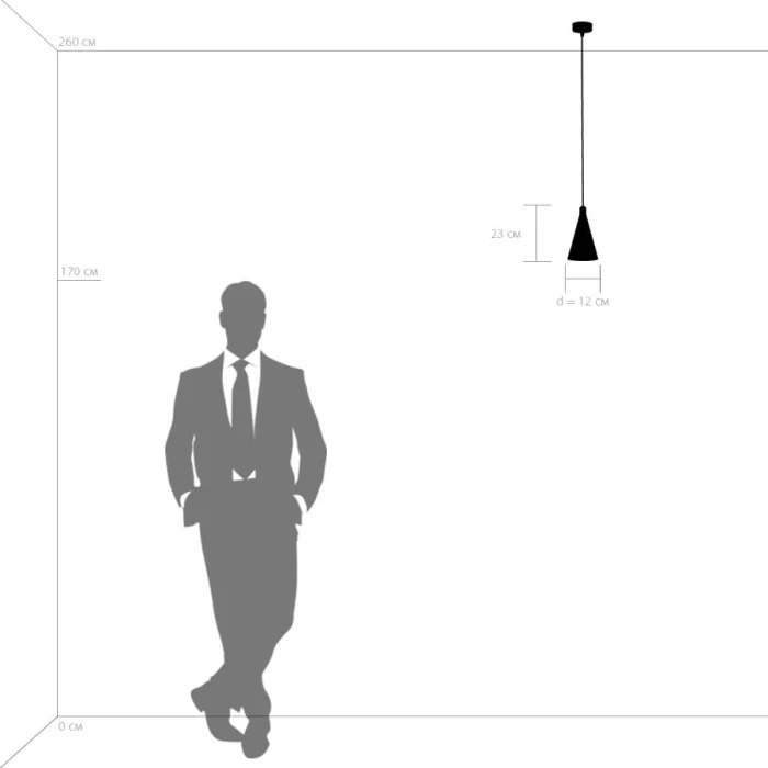 Светильник подвесной CONE 1х40W GU10 ЧЕРНЫЙ МАТОВЫЙ (в комплекте) 757017 (MD7938-1A )