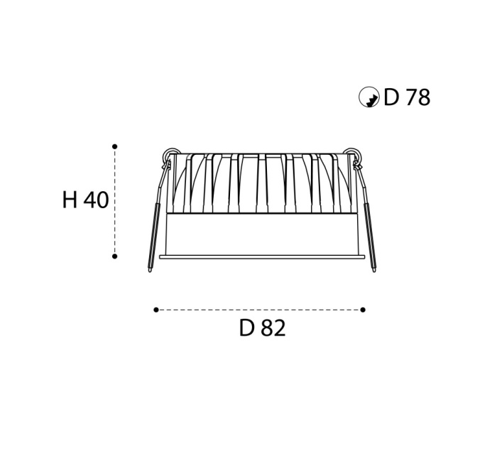 Встраиваемый светильник влагозащищенный Italline IT08-8042 black 3000K