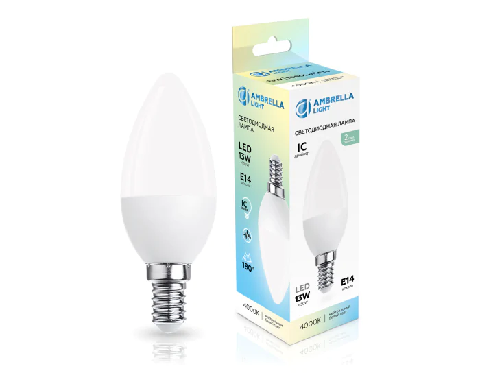 Лампа светодиодная Свеча C37 13W 4000K AMBRELLA light 371314