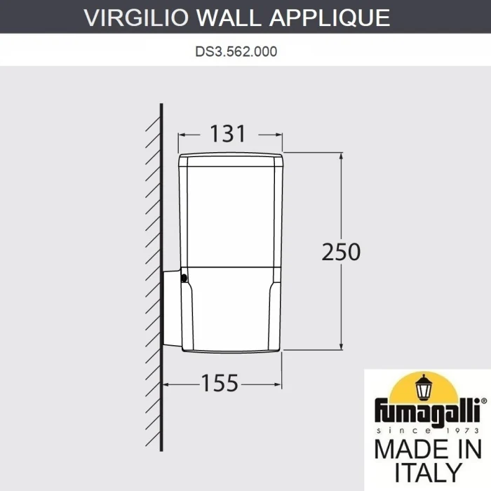 Уличный настенный светильник Fumagalli VIRGILIO APPLIQUE DS3.562.000.WYF1R