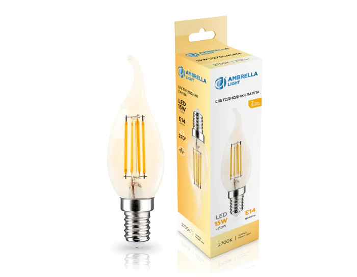 Лампа светодиодная Свеча на ветру CF35 15W 2700K AMBRELLA light 351523