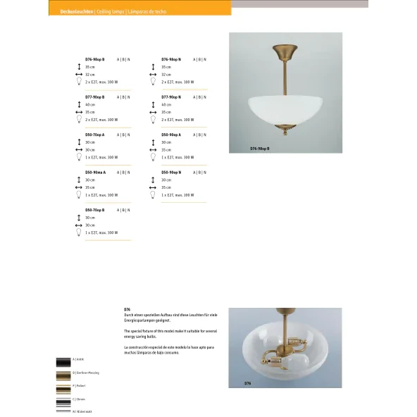 Потолочный светильник Berliner Messinglampen D50-70opB