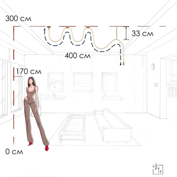 Потолочный светильник Loft it Thread 10388B Brass