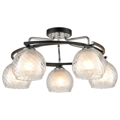 234-107-05 Люстра потолочная Черный, Хром/Белый E27 5*60W