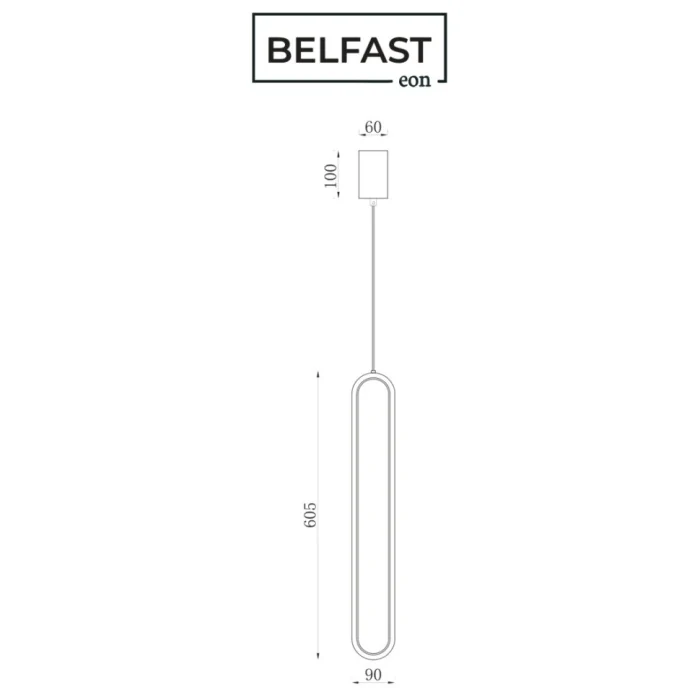 Светильник подвесной Belfast Nevis 86227-1W-60 BR