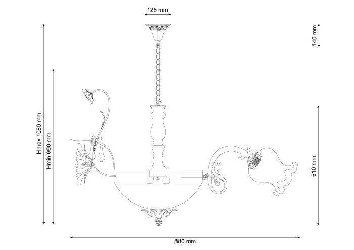 Люстра подвесная Lucia Tucci Fiori di rose 105.6.2
