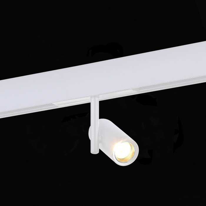 Магнитный трековый светильник Белый LED 1*8W 3000K 550Lm Ra>90 36° IP20 D42xH135 48VV ST808.536.08