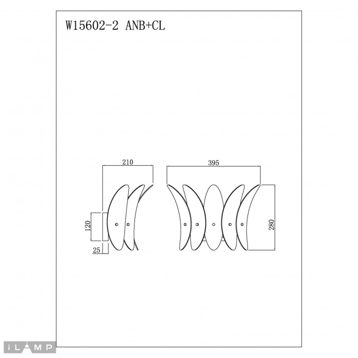 Светильник настенный iLamp Gramercy W15602-2 ANB+CL