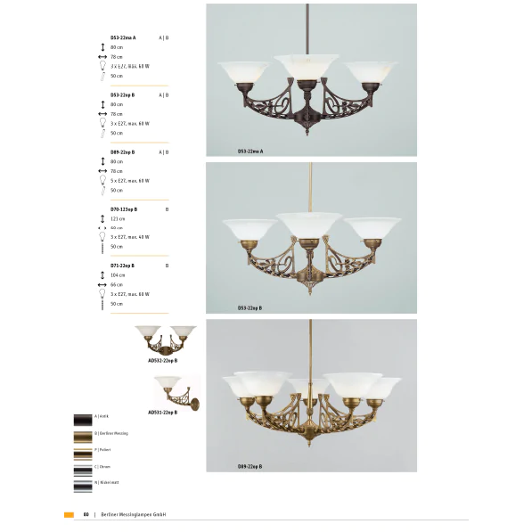 Люстра на штанге Berliner Messinglampen D53-22opB