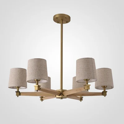 Люстра на штанге ImperiumLoft Stavra Jorgenson Beige/Light Wood 203573-26