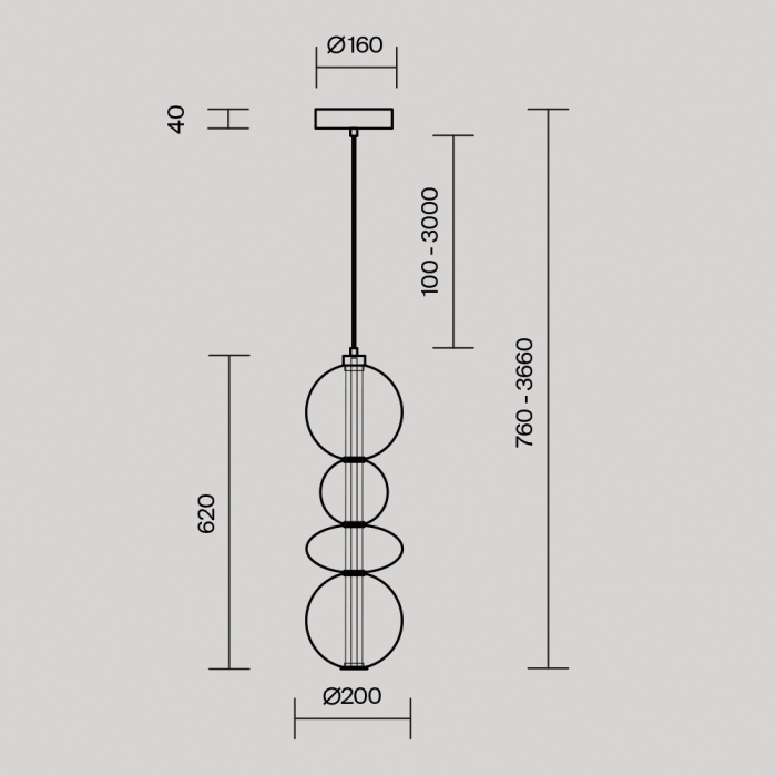 Подвесной светильник Maytoni Futuro MOD307PL-L36BS3K