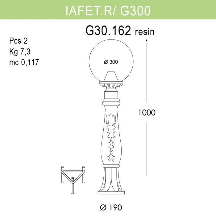 Уличный светильник Fumagalli Iafaet.R/G300 G30.162.000.BZE27