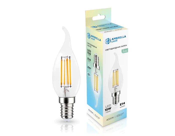 Лампа светодиодная Свеча на ветру CF35 15W 4000K AMBRELLA light 351524