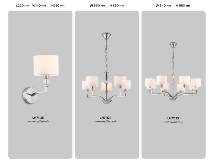 Настенный светильник с абажуром и хрусталем Ambrella light LH71125