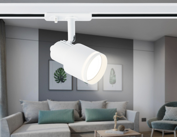 Трековый однофазный светильник со сменной лампой GU10 Ambrella light GL5205