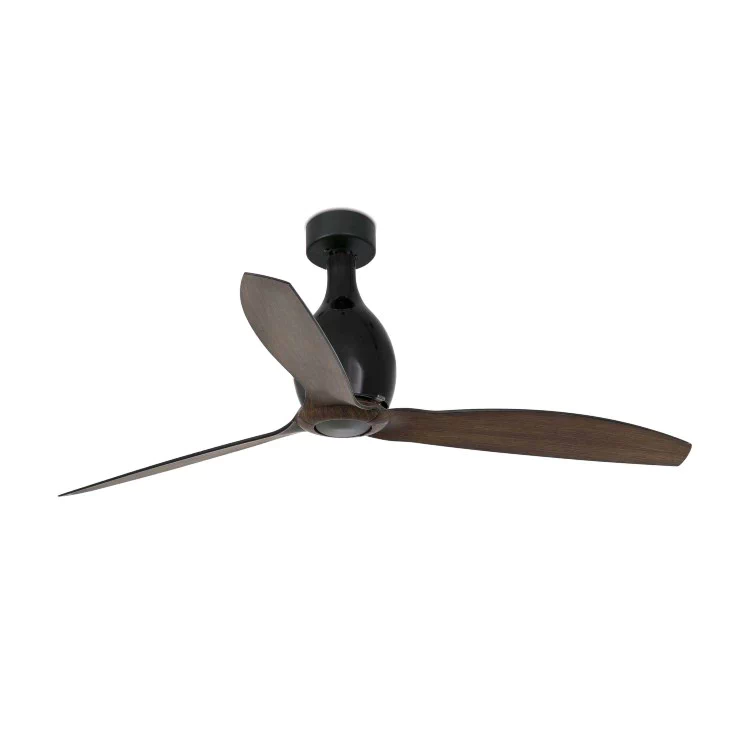 Вентилятор без света MINI ETERFAN Matt black/wood ceiling fan with DC motor