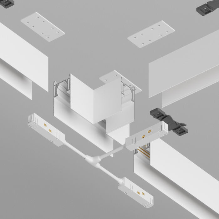 Коннектор Т-образный Gravity накладной белый Maytoni TRA010CT-41W