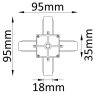 Соединитель X-образный (однофазный) Crystal Lux CLT 0.211 04 BL