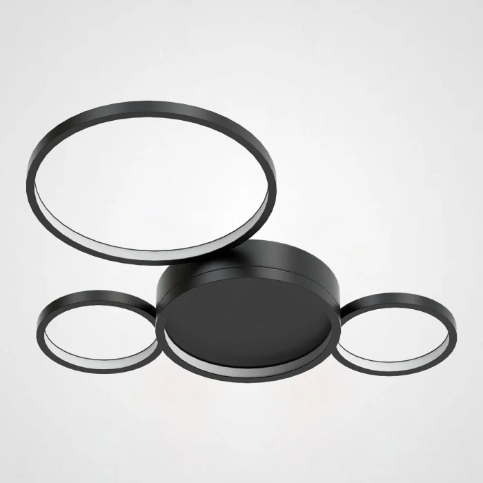 Потолочная люстра в виде колец TWINE 4 rings Black ImperiumLoft