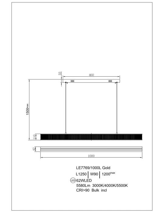 Подвесная люстра Leon Lumiere LE7769/1000L Gold