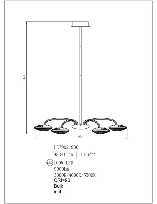 Подвесная люстра Leon Stacy LE7902/6+3 Gold