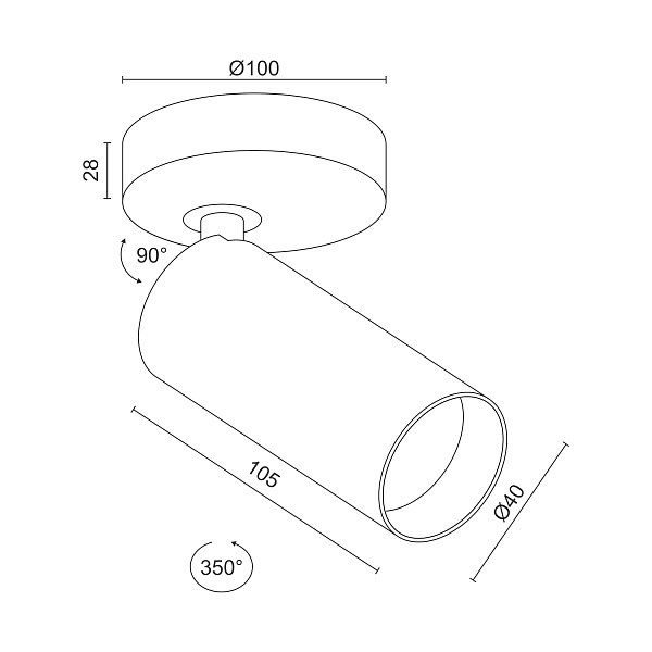 Спот Ledron SAGITONY R1 S40 White