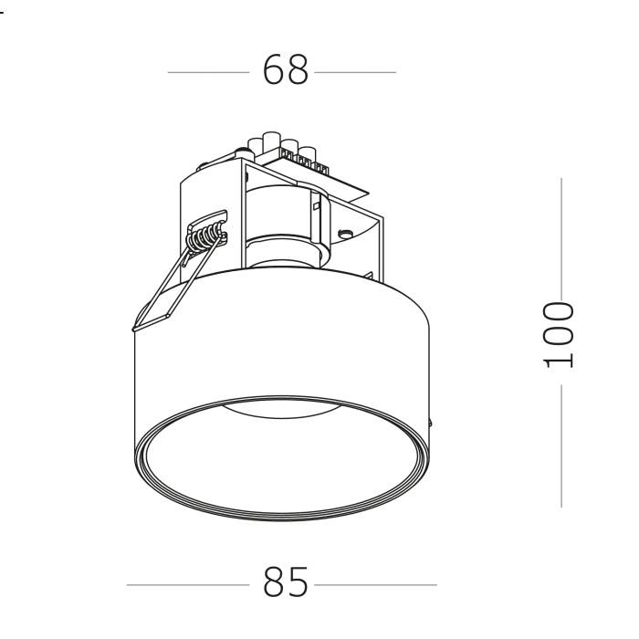 Светильник встраиваемый Черный GU10 1*50W IP20 D85xH104 220V Без ламп ST260.408.01
